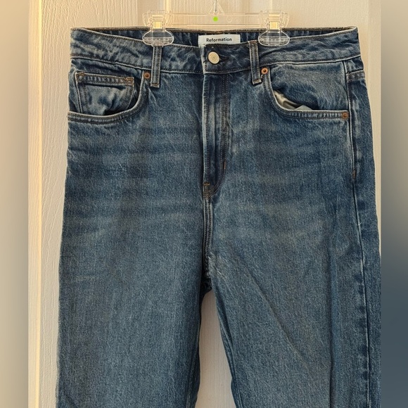 Reformation Slim Straight Cropped Jeans Women’s Size 31 High Rise Organic Cotton - Picture 5 of 13